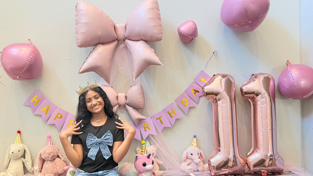 Nethra celebrating her 11th birthday